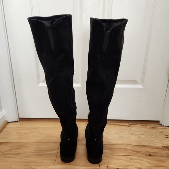 Marc Fisher Over the Knee Suede in Black - Picture 4 of 8